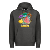 Charcoal Heather sweet summer watermelon pineapple fruits Premium Hoodie - RanaPortraitStore