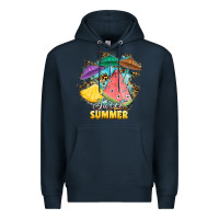 Navy sweet summer watermelon pineapple fruits Premium Hoodie - RanaPortraitStore