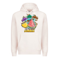 Pale Pink sweet summer watermelon pineapple fruits Premium Hoodie - RanaPortraitStore