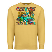 Antique Gold country roads take me home Premium Sweatshirt - AdoDesignShop