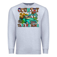 Heather Grey country roads take me home Premium Sweatshirt - AdoDesignShop