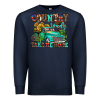Navy country roads take me home Premium Sweatshirt - AdoDesignShop
