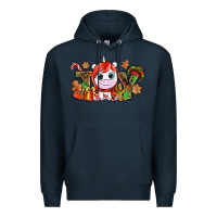 Navy Joy unicorn Christmas Premium Hoodie - NancyCooperArtShop