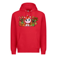 Red Joy unicorn Christmas Premium Hoodie - NancyCooperArtShop