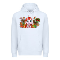 White Joy unicorn Christmas Premium Hoodie - NancyCooperArtShop
