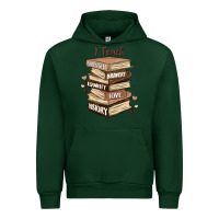 Forest Green i teach strength bravery equality love history Urban Hoodie - MaliasSmallBusiness