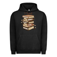 Pigment Black i teach strength bravery equality love history Urban Hoodie - MaliasSmallBusiness