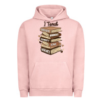 Pigment Salmon i teach strength bravery equality love history Urban Hoodie - MaliasSmallBusiness