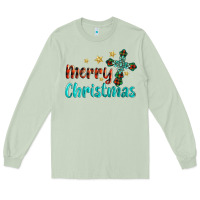 Matcha merry christmas turquoise gemstones cross Long Sleeve Tee - BarkalooDesign