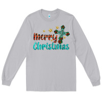 Moon Dust merry christmas turquoise gemstones cross Long Sleeve Tee - BarkalooDesign