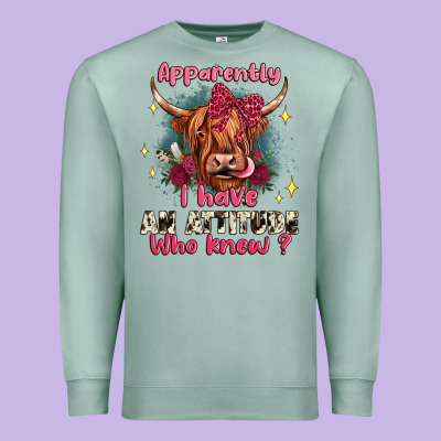 Apparently I Have An Attitude Who Knew Premium Sweatshirt Designed By Jahusdesignshop