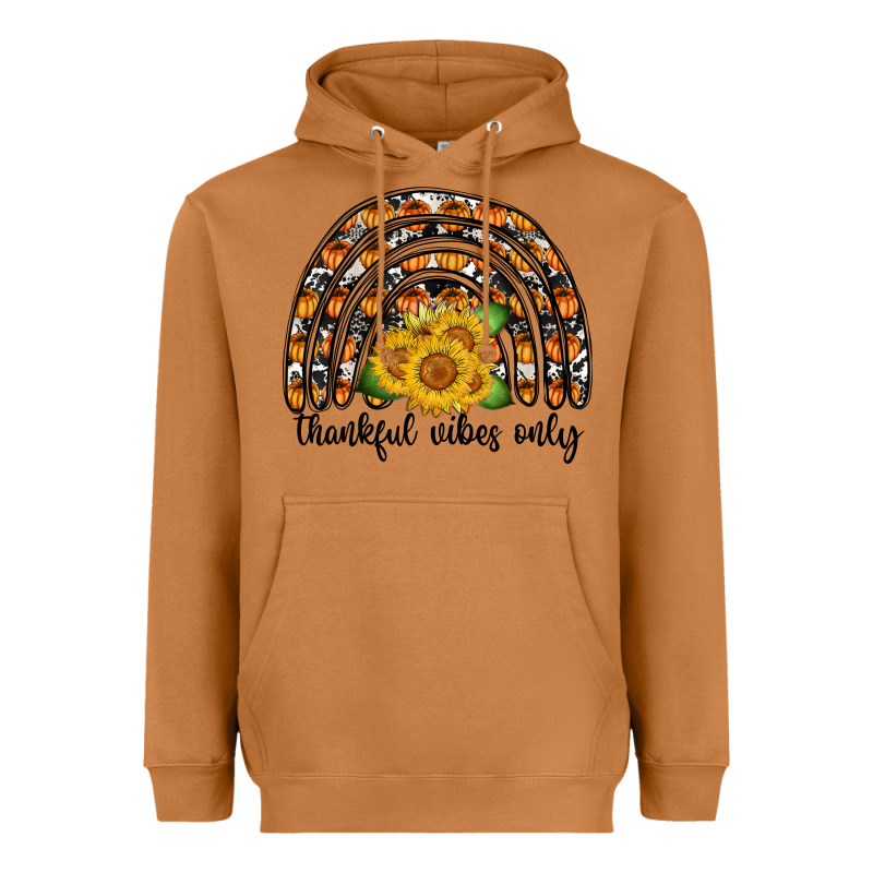 Thankful Vibes Only Heavyweight Hoodie by CowhideDigitalArt | Teevron
