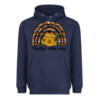 Navy Thankful Vibes Only Heavyweight Hoodie - CowhideDigitalArt