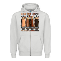 Dove Grey teach love inspire motivation lead encourage Zipper Hoodie - Zillion Design Studio
