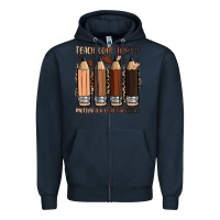 Navy teach love inspire motivation lead encourage Zipper Hoodie - Zillion Design Studio