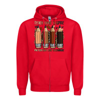 Red teach love inspire motivation lead encourage Zipper Hoodie - Zillion Design Studio
