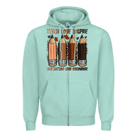 Seafoam teach love inspire motivation lead encourage Zipper Hoodie - Zillion Design Studio