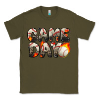 Army Green game day baseball leopard Classic Tee - Zillion Design Studio