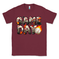 Burgundy game day baseball leopard Classic Tee - Zillion Design Studio