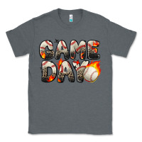 Charcoal Heather game day baseball leopard Classic Tee - Zillion Design Studio