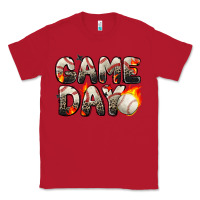 Red game day baseball leopard Classic Tee - Zillion Design Studio