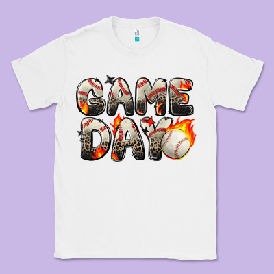 Classic Tee game day baseball leopard
