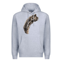 Heather Grey brachiosaurus face Premium Hoodie - LillyAllenDesigns