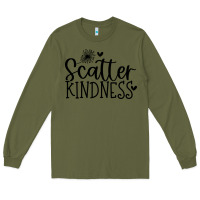 Army Green kindness Long Sleeve Tee - Unal Design