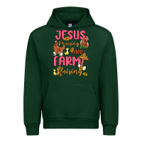 Forest Green jesus praising and farm raising Urban Hoodie - MaliasSmallBusiness