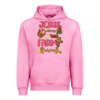 Fuchsia Pink jesus praising and farm raising Urban Hoodie - MaliasSmallBusiness