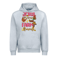 Heather Grey jesus praising and farm raising Urban Hoodie - MaliasSmallBusiness