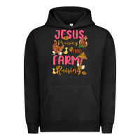Pigment Black jesus praising and farm raising Urban Hoodie - MaliasSmallBusiness