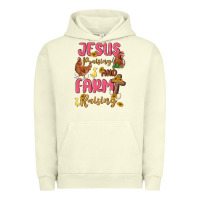 Pigment Pistachio jesus praising and farm raising Urban Hoodie - MaliasSmallBusiness