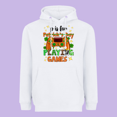 P Is Patrick's Day Playing Games Heavyweight Hoodie Designed By Neo Western