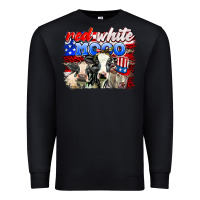 Black red white moo Premium Sweatshirt - AdoDesignShop