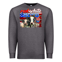 Charcoal Heather red white moo Premium Sweatshirt - AdoDesignShop