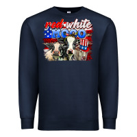 Navy red white moo Premium Sweatshirt - AdoDesignShop