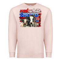 Pale Pink red white moo Premium Sweatshirt - AdoDesignShop