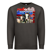 Smoke red white moo Premium Sweatshirt - AdoDesignShop