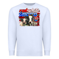 White red white moo Premium Sweatshirt - AdoDesignShop