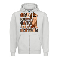 Dove Grey one month can't hold our history Zipper Hoodie - Zillion Design Studio