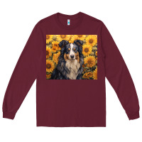 Burgundy australian shepherd Long Sleeve Tee - Unal Design