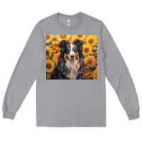 Heather Grey australian shepherd Long Sleeve Tee - Unal Design