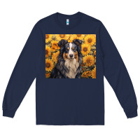 Navy australian shepherd Long Sleeve Tee - Unal Design