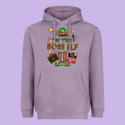 Im The Boss Elf Heavyweight Hoodie Designed By Fadigitalartstudio