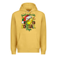 Antique Gold Santa's Favorite Softball player Premium Hoodie - NancyCooperArtShop