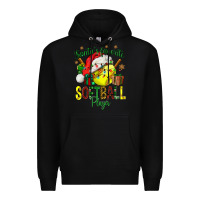 Black Santa's Favorite Softball player Premium Hoodie - NancyCooperArtShop