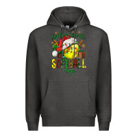 Charcoal Heather Santa's Favorite Softball player Premium Hoodie - NancyCooperArtShop