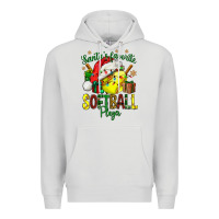 Dove Grey Santa's Favorite Softball player Premium Hoodie - NancyCooperArtShop