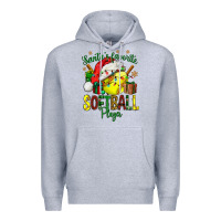 Heather Grey Santa's Favorite Softball player Premium Hoodie - NancyCooperArtShop